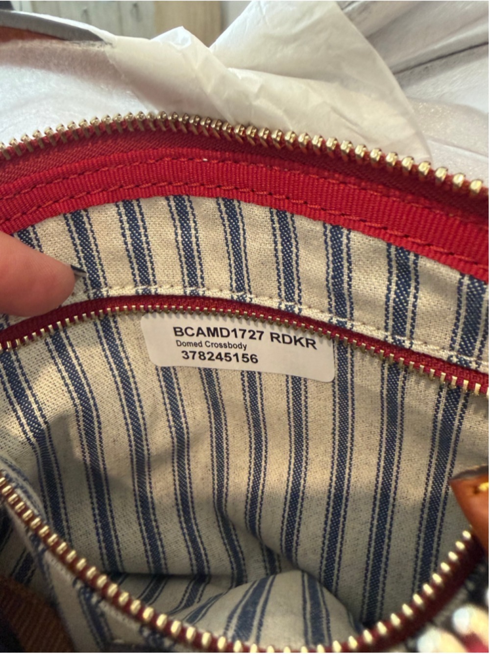 NWT Dooney & Bourke Red Nylon Mini Domed Crossbody Bag - Picture 6 of 6
